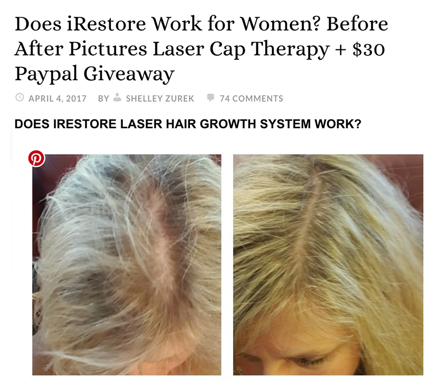 iRestore Review by Blogger Shelley Zurek Reports YES This Works! - Freedom  Laser Therapy